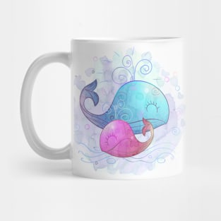 Blue & Pink Whale Mug